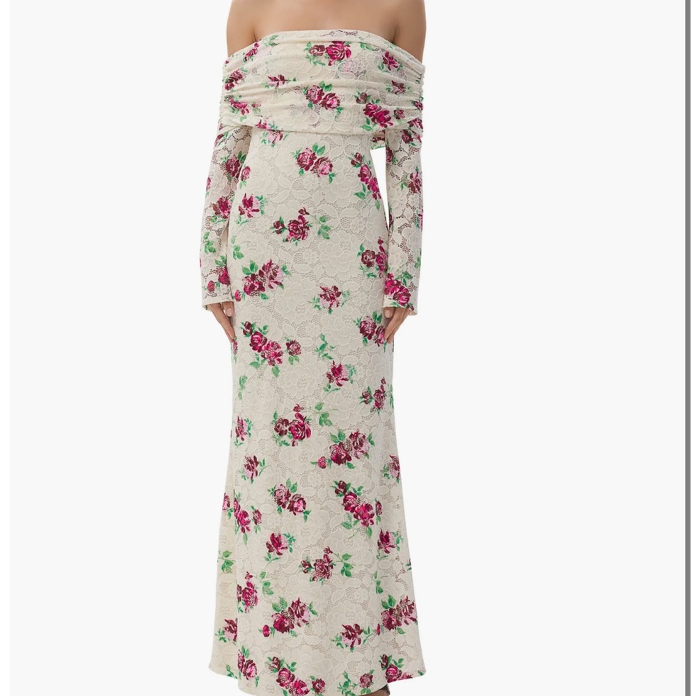 NWT AFRM Thelma Crochet Lace Dress - Romance Rose